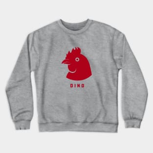 Stylized minimal design of a rooster. Art for chicken fans with red ink Crewneck Sweatshirt